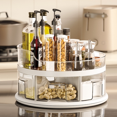 可旋转大容量厨房调料盒