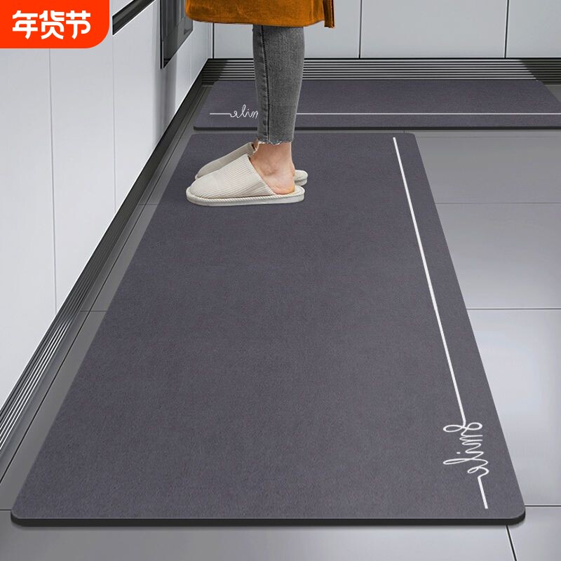 厨房防滑地垫硅藻泥吸水吸油脚垫家用可擦垫子长条新款耐脏速干垫