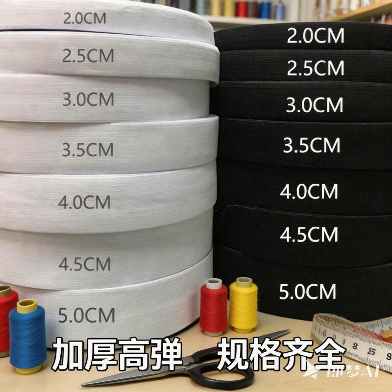 裤子专用松紧带 宽扁高弹力耐用橡皮筋腰带儿童裤腰松紧橡筋带