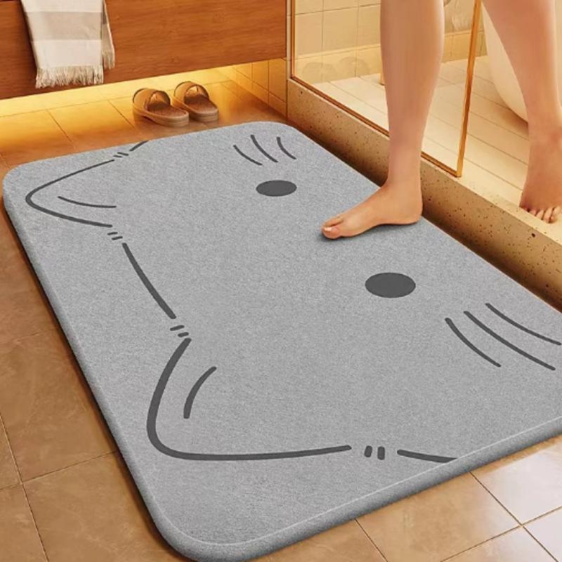 硬硅藻泥速干地垫浴室卫生间门口吸水防滑脚垫子洗手间厕所小地毯