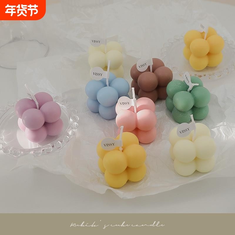 小魔方香薰蜡烛纪念日伴手礼无烟持久居家卧室生日礼物香氛桌摆件