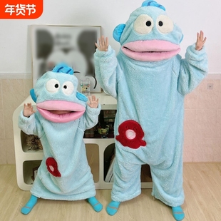 珊瑚绒连体睡衣裙睡袋秋冬搞怪沙雕亲子中大童儿童可爱卡通小丑鱼