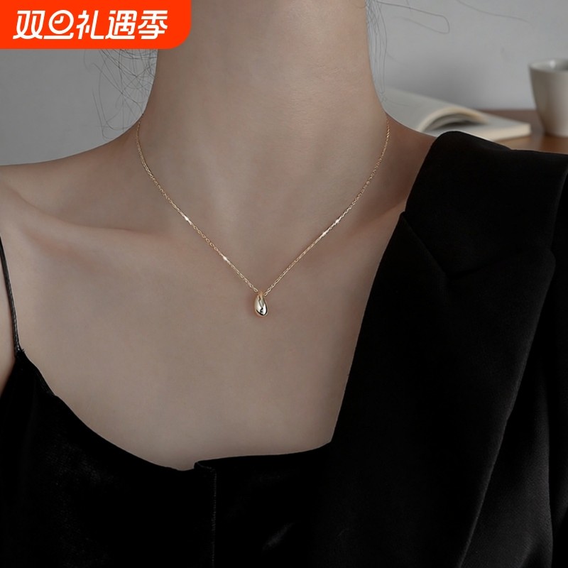 ins风韩版气质水滴项链配饰女复古时尚优雅简约锁骨链创意小众潮