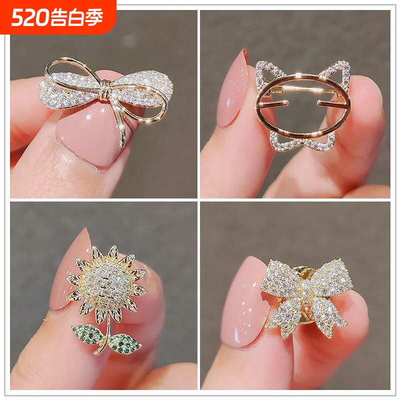 精致胸针蝴蝶结防走光神器时尚高档别针固定衣服西装领口隐形扣针