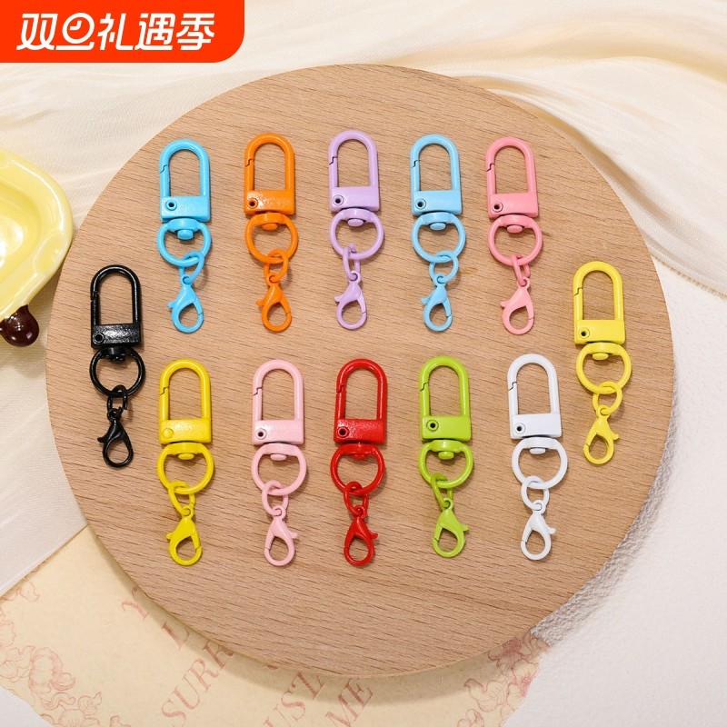 DIY玩偶包包挂扣手工钥匙扣拼豆diy钥匙扣配件旋转自制U型