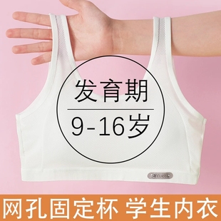 透气15岁少女文胸运动防震小背心大童初中高夏 少女内衣发育期薄款