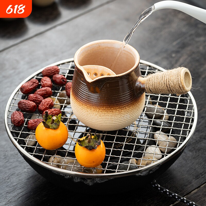 围炉煮茶烤奶壶罐罐壶室内茶壶套装家用煮茶器陶壶侧把冬日烧水