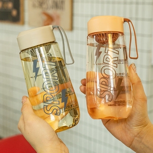 清 女学生简约女随手杯子韩版 网红水杯可爱小巧可携式 塑料防摔夏季