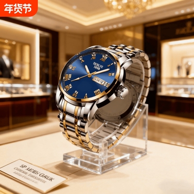 男士手表男正品名牌全自动非机械表男款商务防水石英腕表镂空夜光