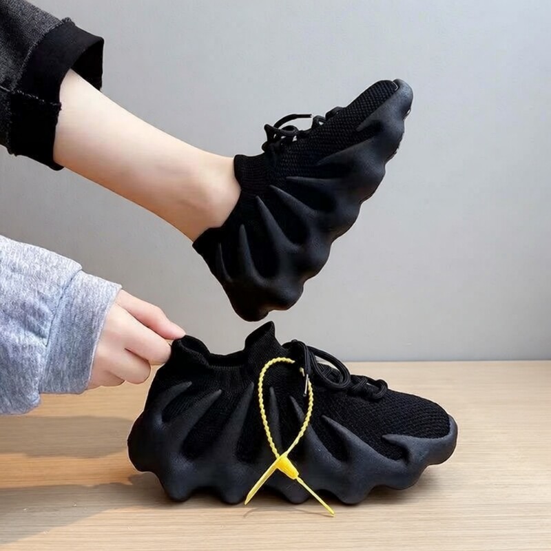 夏季女鞋老爹飞织八爪鱼椰子鞋女百搭袜子鞋运动休闲新款潮鞋平底