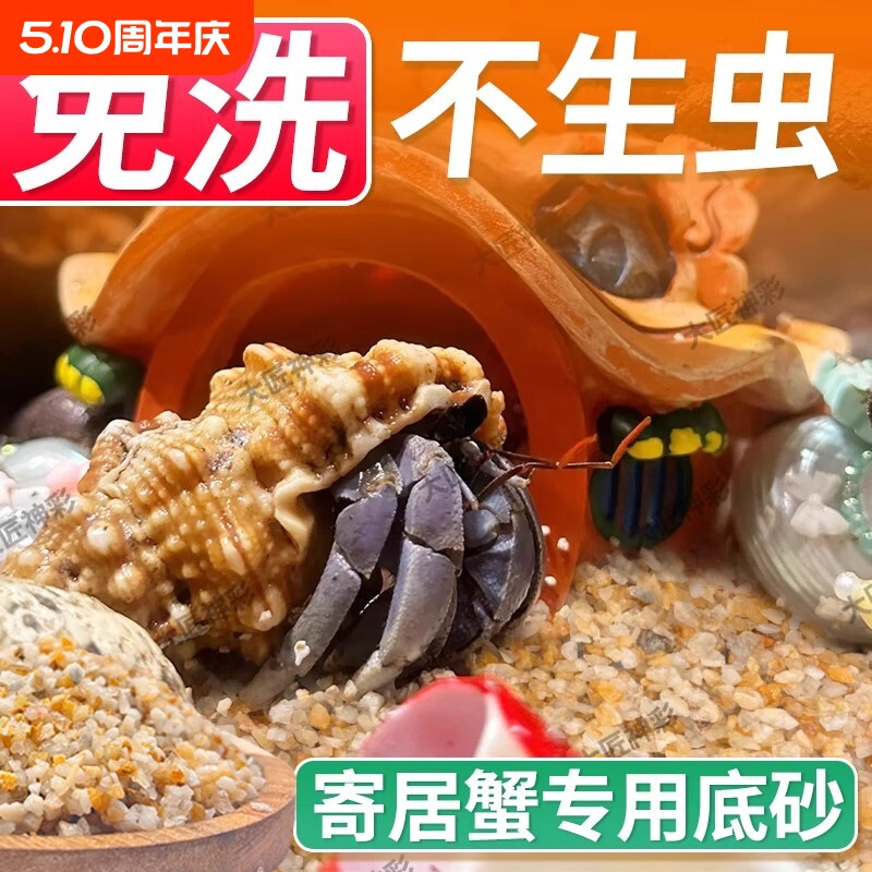 寄居蟹专用海沙辣椒蟹螃蟹用品椰土垫材饲养套餐免洗鱼缸造景底砂