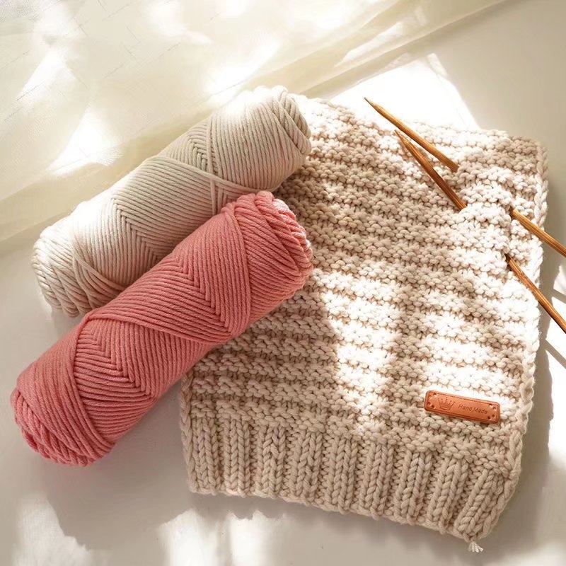 情人棉围巾线8股手工diy编织粗毛线男女友毛线团牛奶棉神器棒针