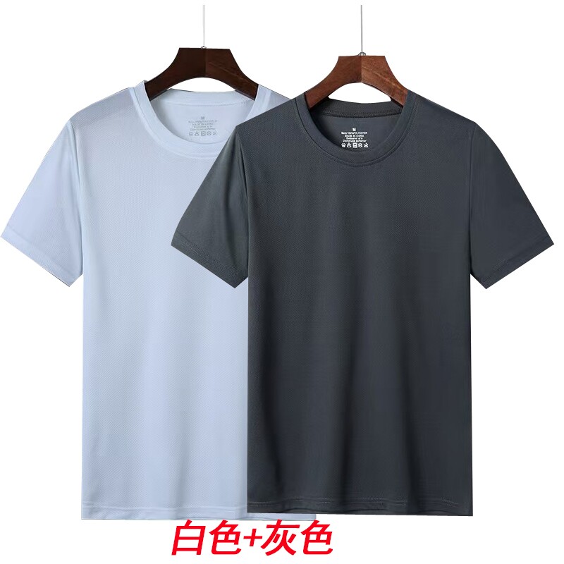 夏季男装新款厂家印花圆领速干短T情侣户外休闲健身弹力运动服