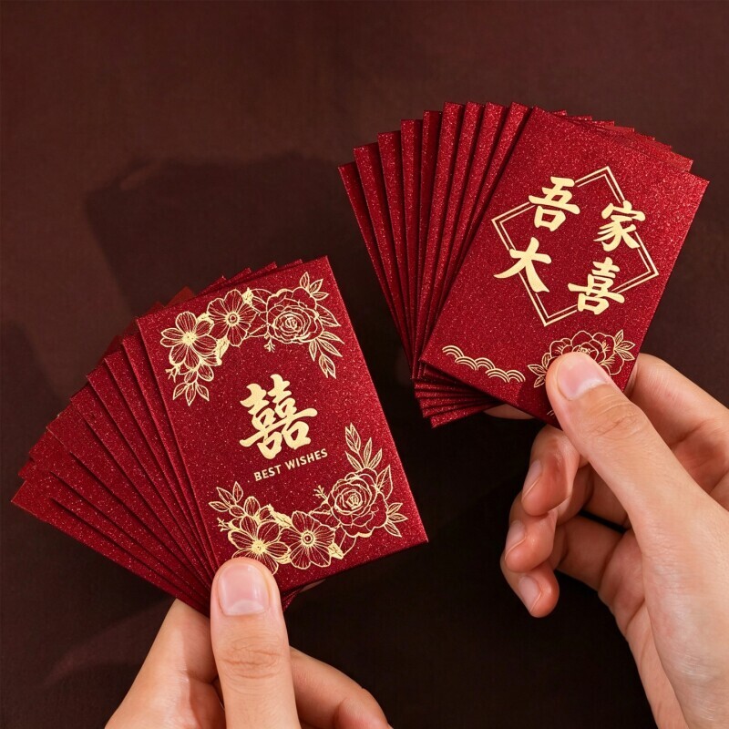 新款结婚红包专用堵门接亲小号迷你创意婚礼塞门喜字利是封红包袋