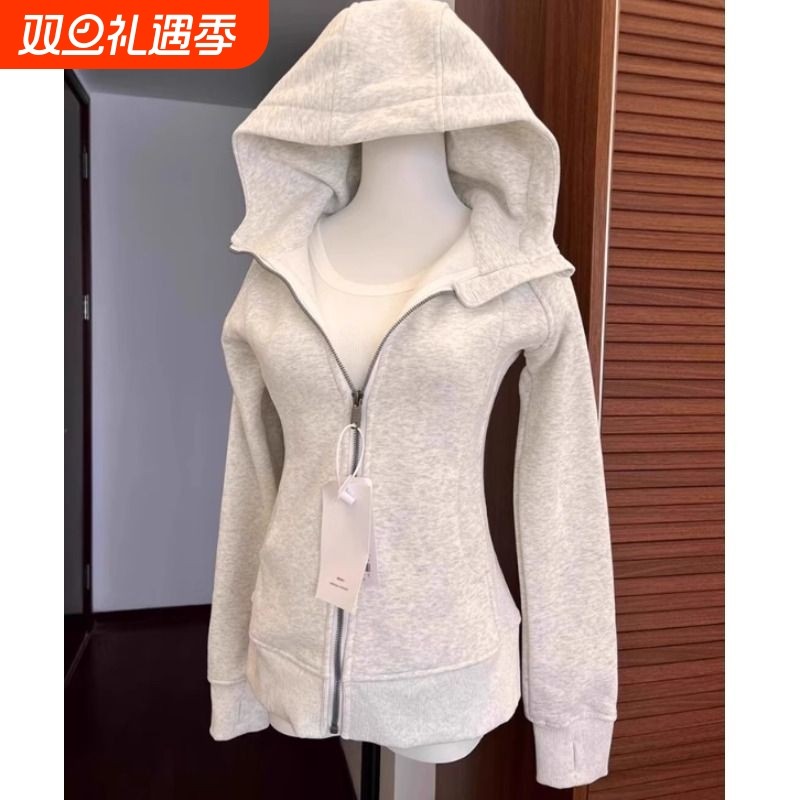 运动修身蓝色初春卫衣外套2025新款女装韩系高级感春秋季瑜伽潮牌