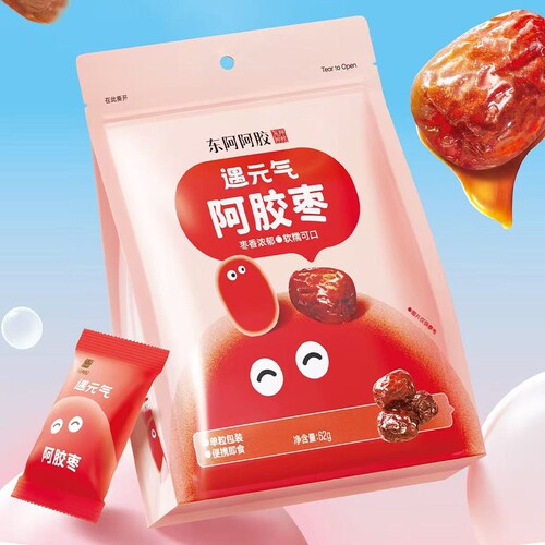 东阿阿胶遇元气阿胶枣62g/袋枣香浓郁软糯可口单粒包装便携包邮