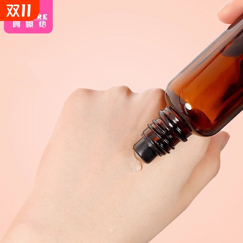 分装瓶/滚珠C1pn0-精油走珠瓶加厚空瓶钢珠避光茶色便携小巧易