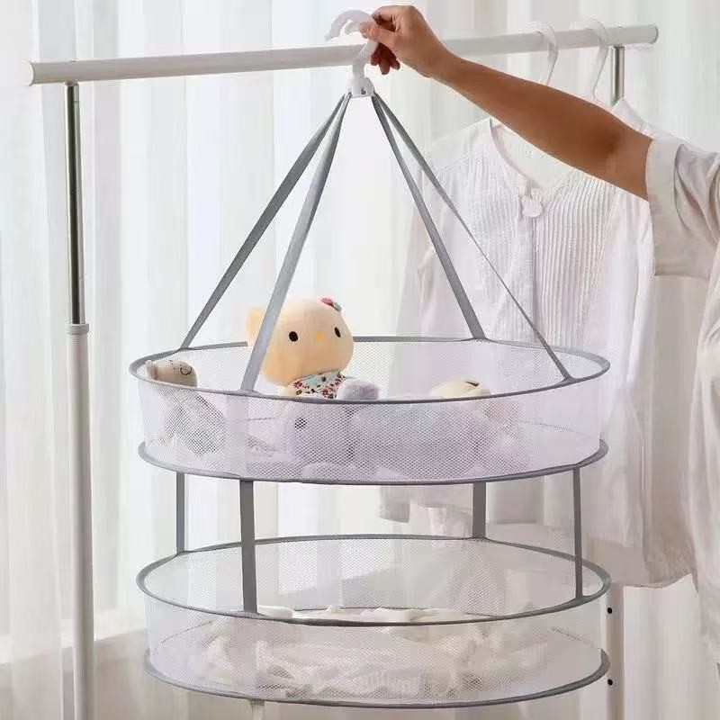 晒衣篮家用晾衣网袜子神器衣服毛衣内衣网专用可折叠晾衣架晒衣网