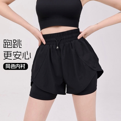 假两件运动短裤女防走光瑜伽健身