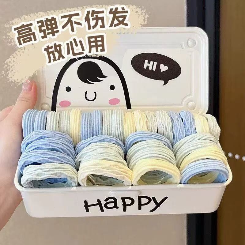 皮筋头绳发圈女扎头发绳高级感可爱少女海盐蓝高弹力耐用马尾头饰