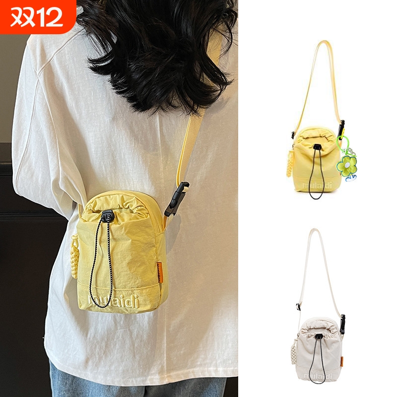 帆布手机包女斜挎新款休闲迷你小包轻便水杯包运动小跨包夏天小包