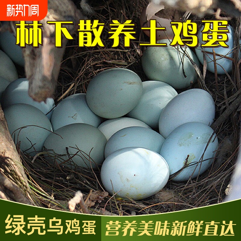 绿壳乌鸡蛋20枚大别山散养鲜蛋孕妇宝宝正宗农家土鸡蛋新鲜配送
