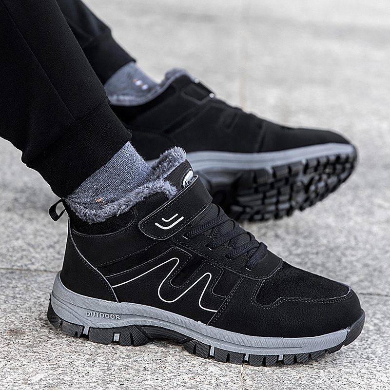 回力老人鞋冬季高帮加绒加棉防滑鞋子男女妈妈鞋中老年爸爸鞋加宽