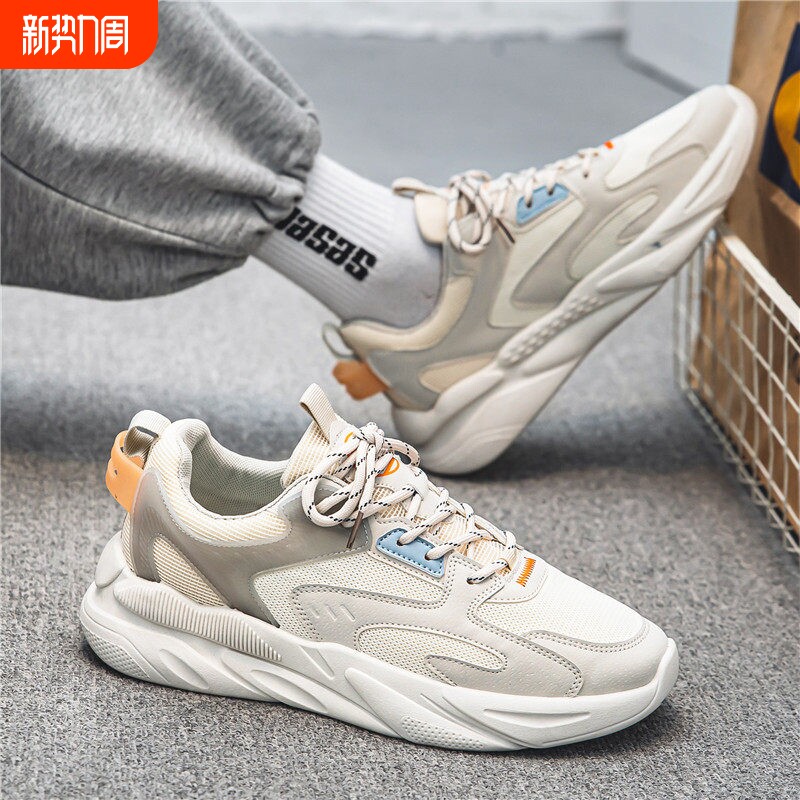 欧伦啄木鸟男鞋2026新款春季潮流百搭软底运动鞋男士户外休闲跑步