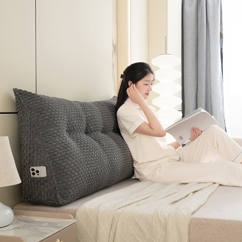 三角床头靠垫床上大靠背护腰靠枕跨境榻榻米软包客厅室内可拆洗