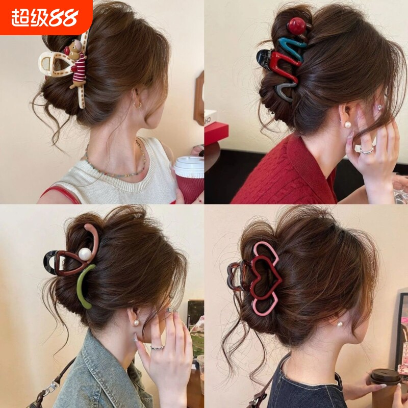 萌物有趣韩国可爱腊肠狗发夹女后脑勺抓夹2025新款高级感鲨鱼夹
