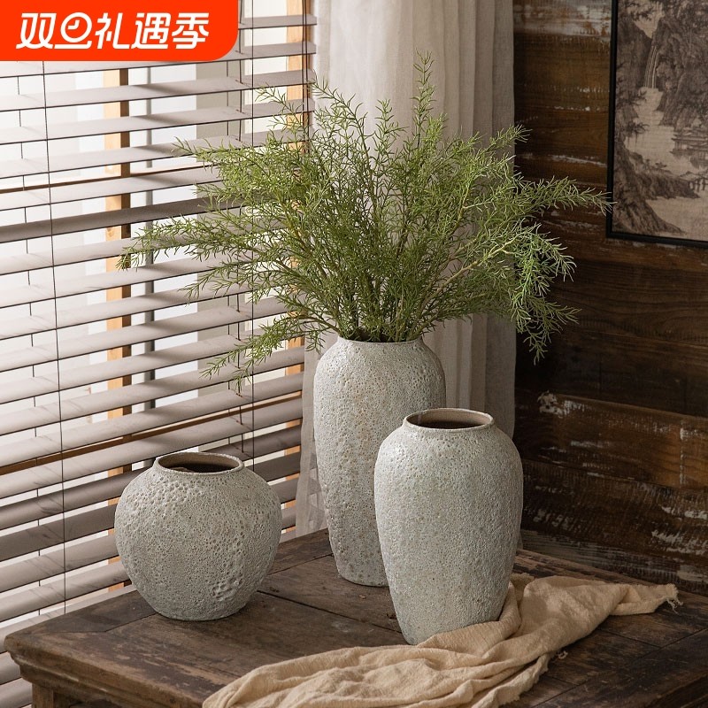 复古文艺创意做旧水培陶瓷花瓶 高档家居装饰品插花玄关客厅摆件