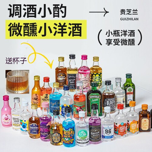 贵芝兰DIY微醺套装正品小洋酒威士忌基酒便利店同款鸡尾酒小酒