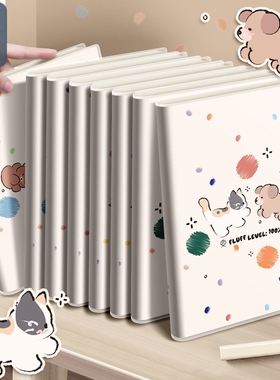 梦瑾笔记本本子新款高颜值超厚学生b5简约胶套课堂笔记加厚软皮日记本记录a5办公记事本批发便宜胶装蓝色软面