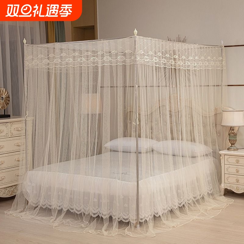 三开门支架蚊帐超密宫廷家用