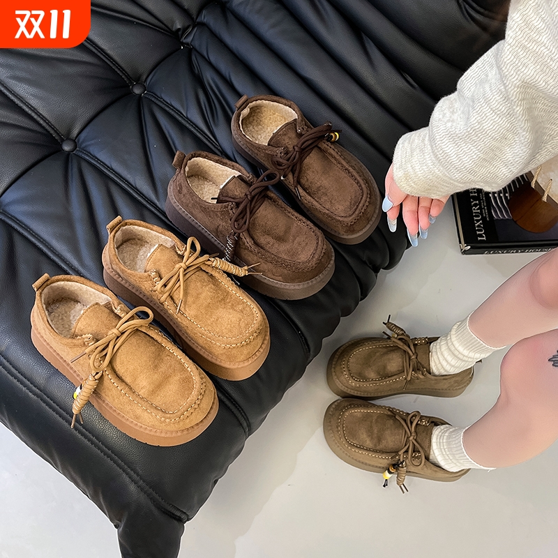 超火绝美厚底一脚蹬勃肯鞋子女冬季加绒保暖2025新款爆款棉鞋外穿