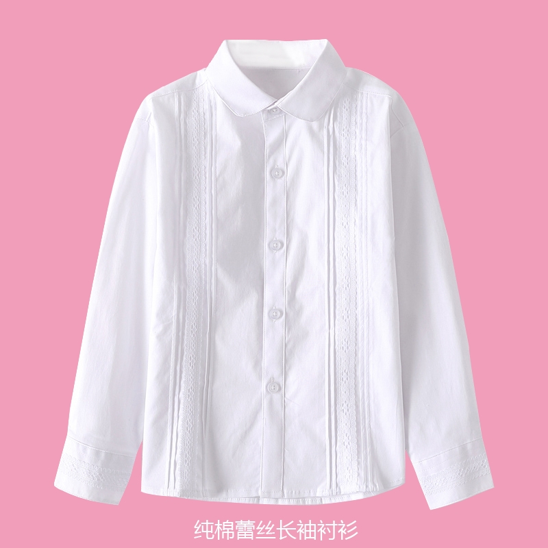 荣幸夏季圆领女童白衬衫