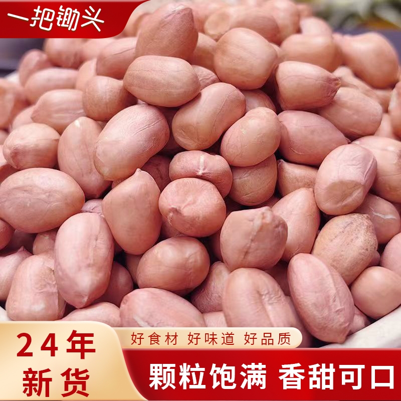 东北白沙花生米农家自种新货新鲜去壳大粒生粉红皮榨油花生仁粒