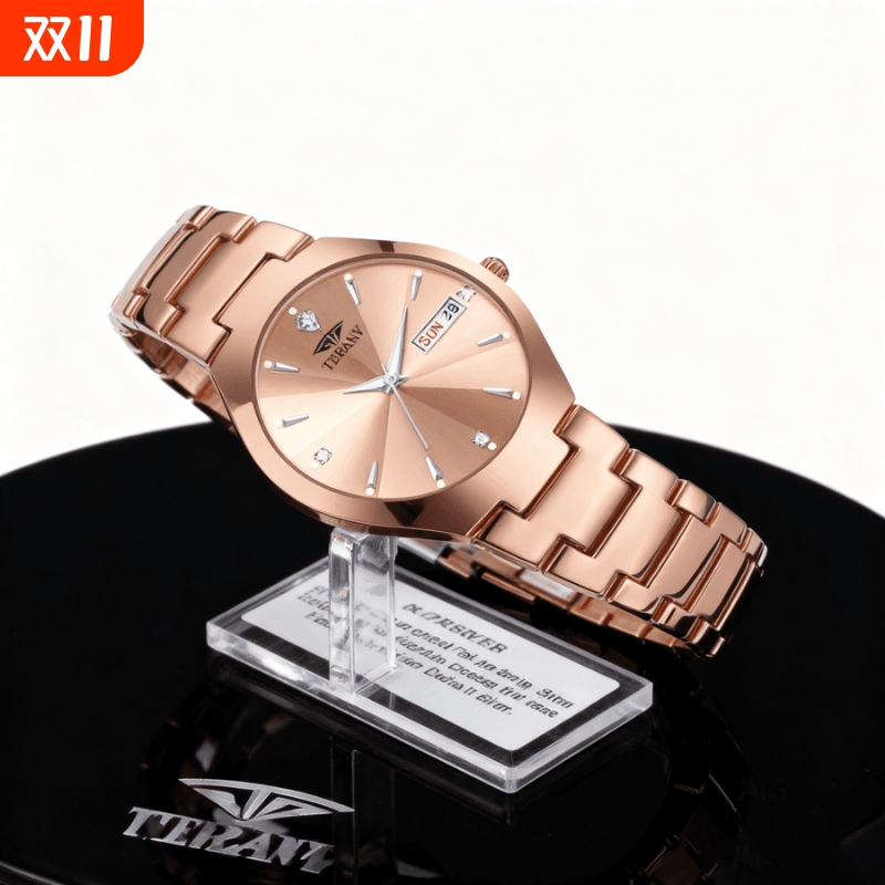 老人手表男士中老年人女士机械大数字对表夫妻爸爸妈妈款防水石英