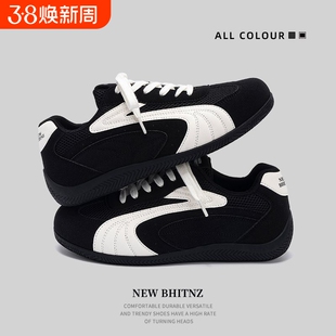 德训鞋男款夏季网面透气轻便软底休闲板鞋情侣潮流青年运动阿甘鞋