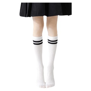 儿童袜子夏季女童长筒纯棉薄款男童足球中筒袜白色学生春秋小腿袜