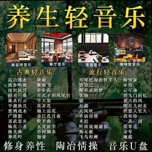 五音疗愈舒缓养生馆轻音乐无损u盘餐厅餐吧茶室专用音响歌曲优盘