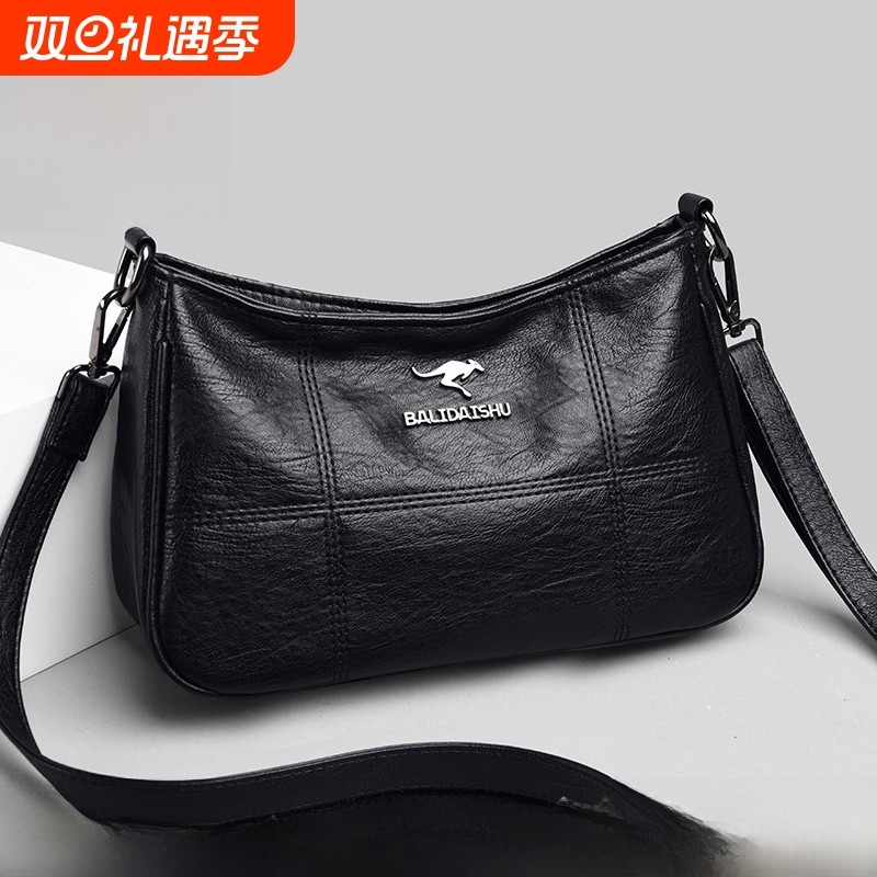 品牌真皮女包包2025新款潮爆款时尚中年妈妈包斜挎包软皮水桶挎包
