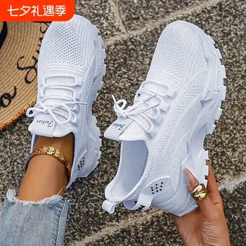 意尔康心选鞋子女新款大码运动鞋增高鞋浅口系带女鞋轻便sneakers