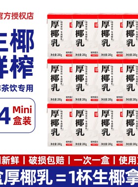 菲诺mini厚椰乳200ml*24小包装咖啡专用伴侣DIY生椰拿铁植物饮料