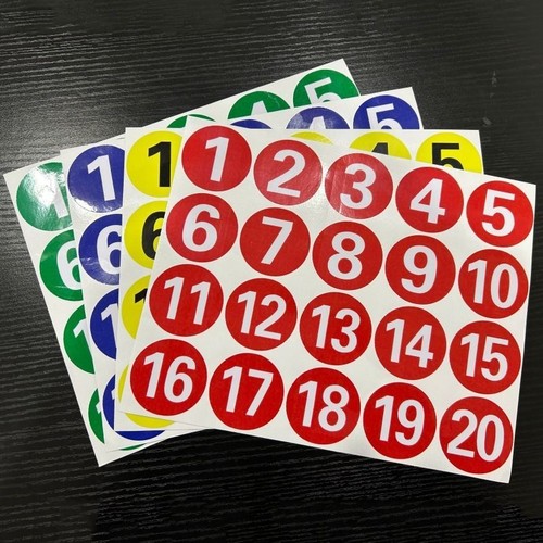 PVC防水数字贴纸编号圆形号码贴