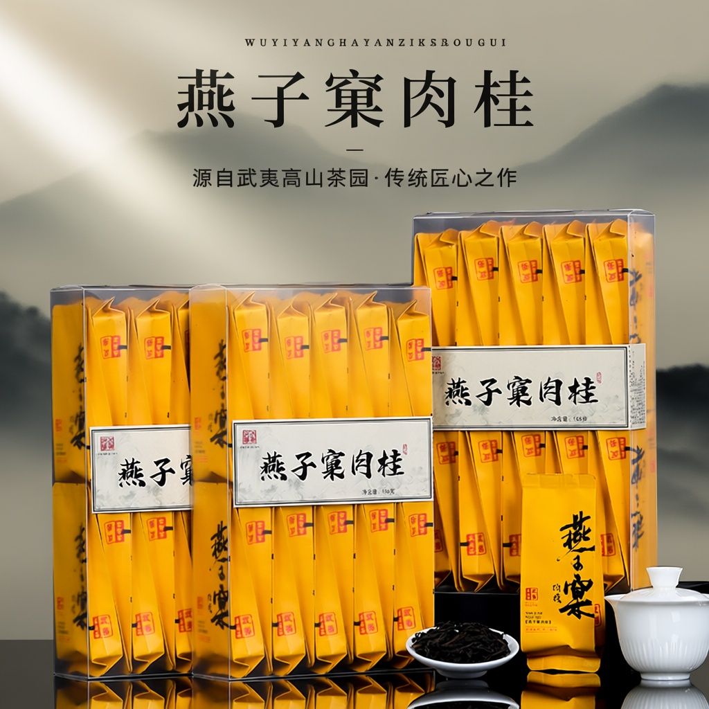 武夷岩茶燕子窠肉桂果香大红袍特级乌龙茶叶独立小包装正岩品鉴图片