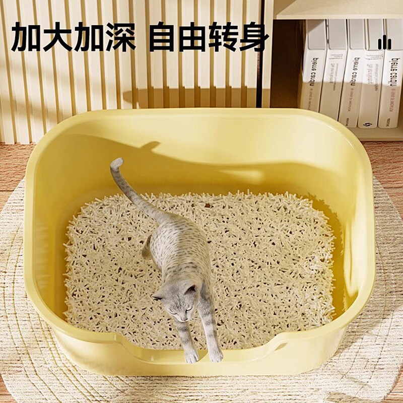 猫砂盆开放式超大号防外溅防带砂幼猫猫沙盆子半封闭一体式猫厕所