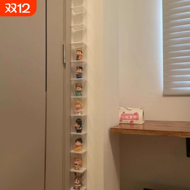 角落盲盒收纳丨展示架靠墙角置物架亚克力透明防尘手办收纳盒家居