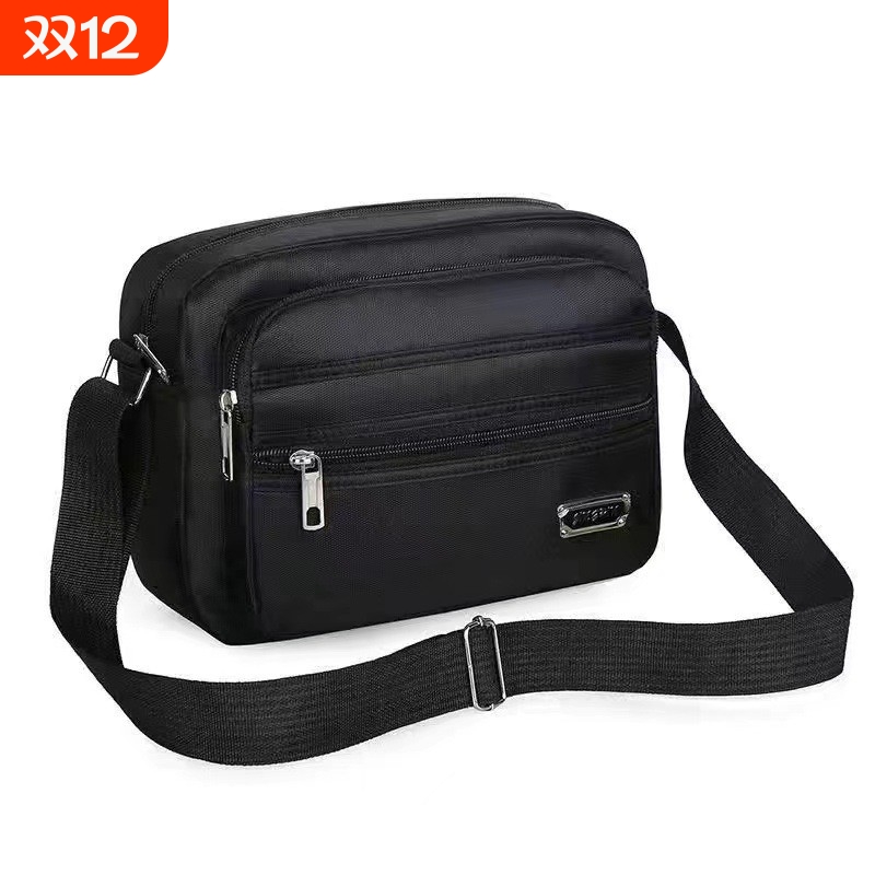 新款休闲单肩包做生意收钱斜挎包男女多层收银包大容量旅游包钱包