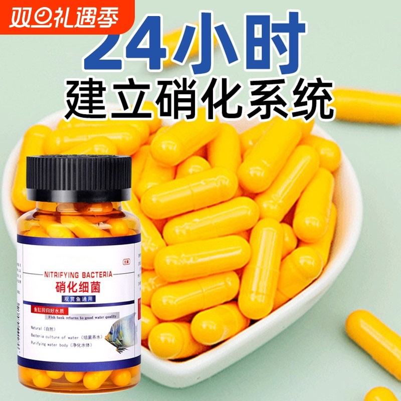 硝化细菌鱼缸专用净水剂胶囊水质净化养鱼培养菌消化养鱼分解鱼粪